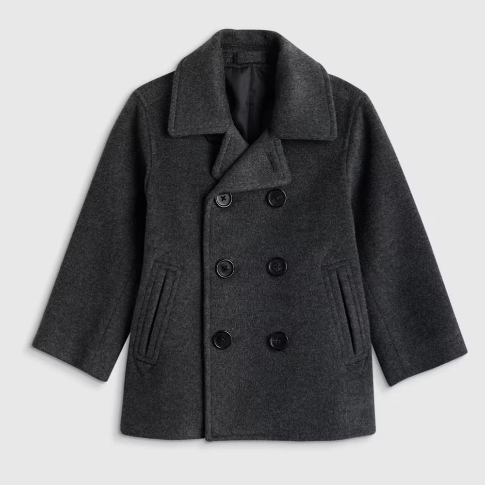 Quince Charcoal Kids Pea Coat
